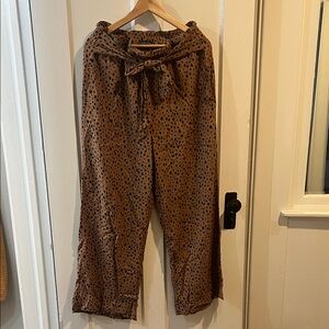 Polka Dot Print Brown Pants